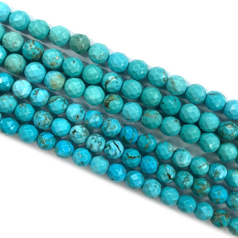Dyed Blue Magnesite Turquoise Faceted Rounds, Approx 2-12mm, 38cm/strand