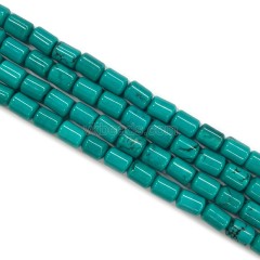 Dyed Blue Green Magnesite Turquoise Smooth Column, Approx 5x7-6x8mm, 38cm/strand