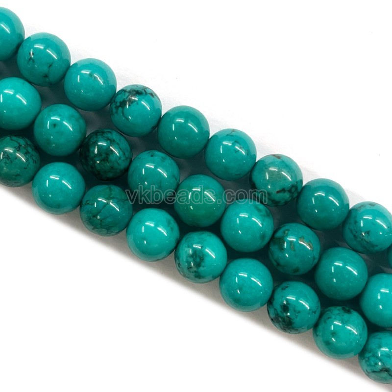 Dyed Blue Green Magnesite Turquoise Smooth Rounds, Approx 2-22mm, 38cm/strand