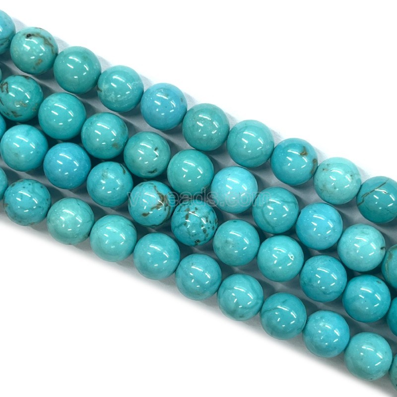Dyed Blue Magnesite Turquoise Smooth Rounds, Approx 2-22mm, 38cm/strand