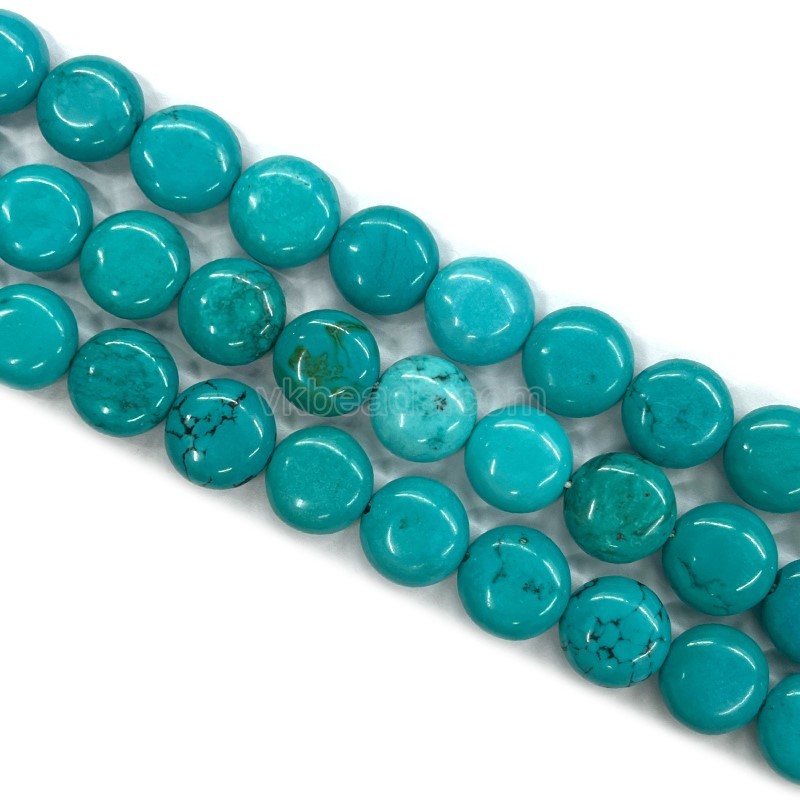 Dyed Blue Magnesite Turquoise Smooth Coins, Approx 12-14mm, 38cm/strand