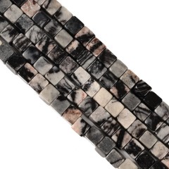 Black Vein Jasper Cubes, Approx 4mm, 38cm/strand