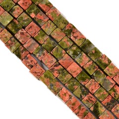 Unakite Cubes, Approx 4-6mm, 38cm/strand