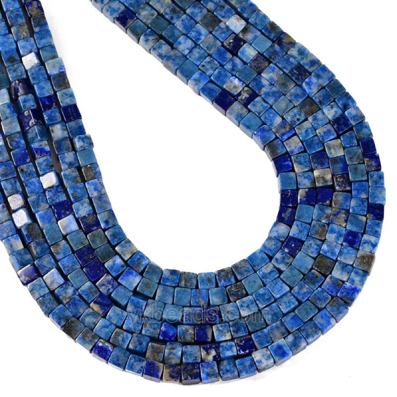 Lapis Lazuli Cubes, Approx 4-6mm, 38cm/strand
