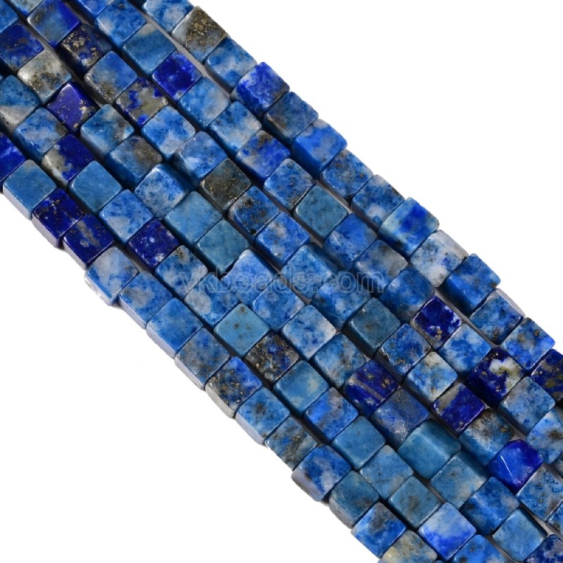 Lapis Lazuli Cubes, Approx 4-6mm, 38cm/strand