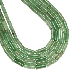 Green Strawberry Quartz Tubes, Approx 4x13mm, 38cm/strand