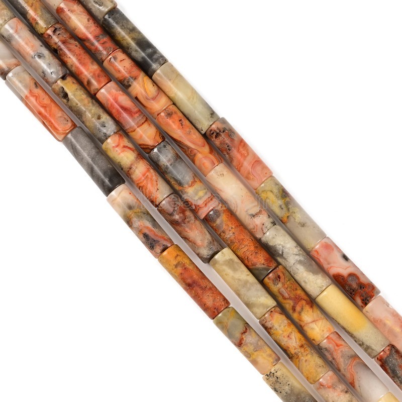 Crazy Agate Tubes, Approx 4x13mm, 38cm/strand