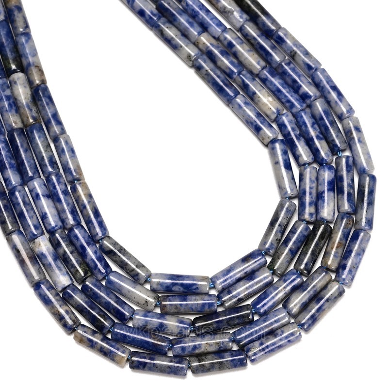 Blue Spot Jasper Tubes, Approx 4x13mm, 38cm/strand