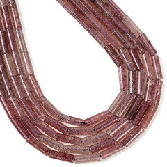 Red Strawberry Quartz Tubes, Approx 4x13mm, 38cm/strand