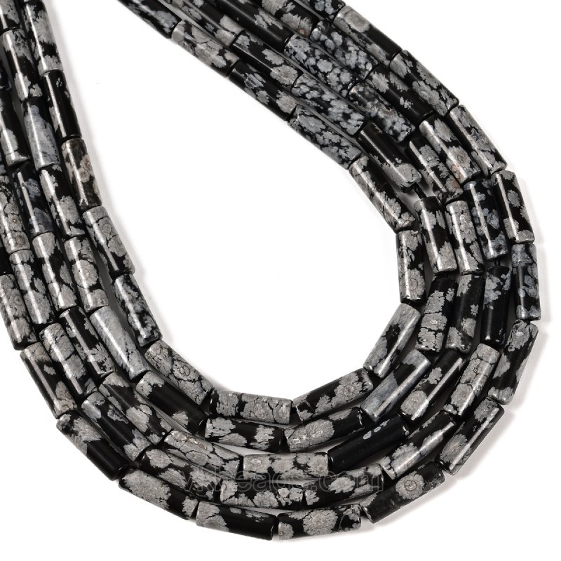Snowflake Tubes, Approx 4x13mm, 38cm/strand
