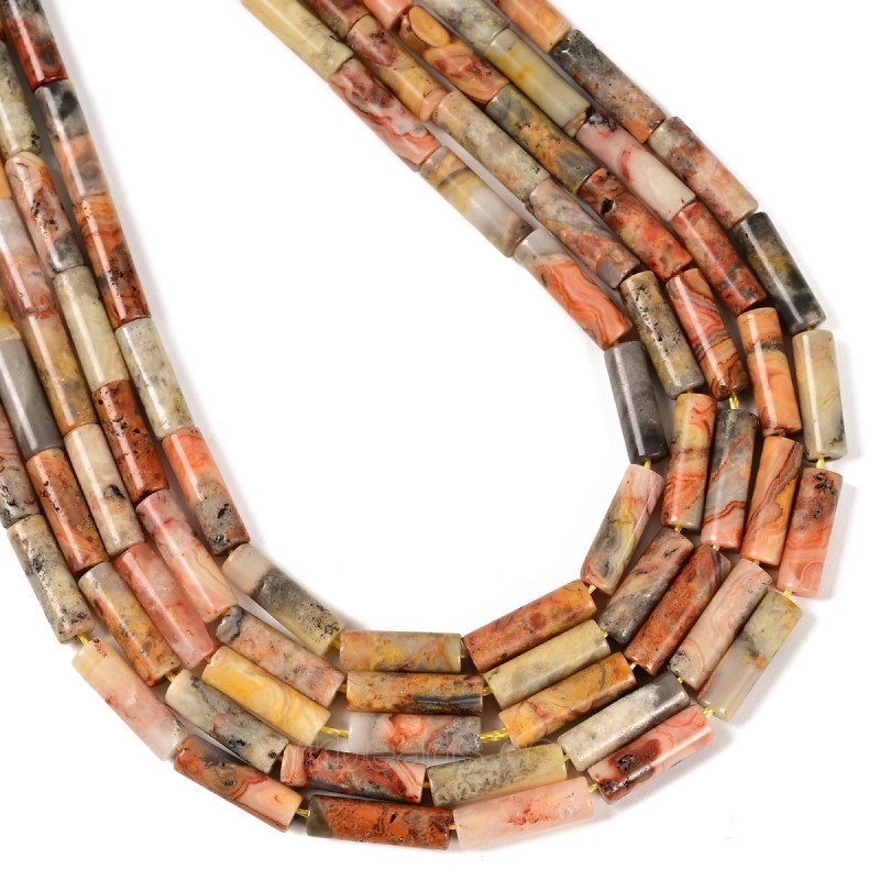 Crazy Agate Tubes, Approx 4x13mm, 38cm/strand