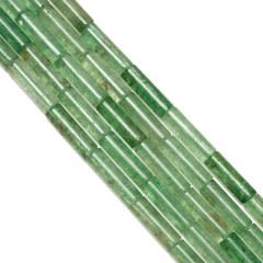 Green Strawberry Quartz Tubes, Approx 4x13mm, 38cm/strand