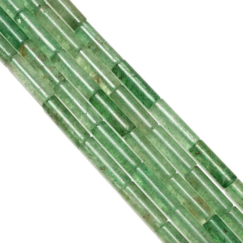 Green Strawberry Quartz Tubes, Approx 4x13mm, 38cm/strand