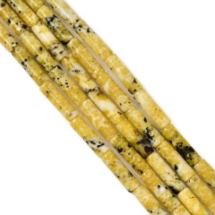 Yellow Turquoise Tubes, Approx 4x13mm, 38cm/strand