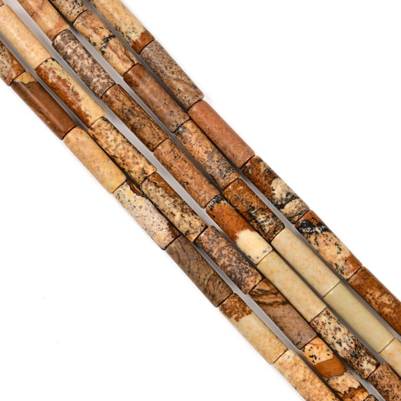 Picture Jasper Tubes, Approx 4x13mm, 38cm/strand