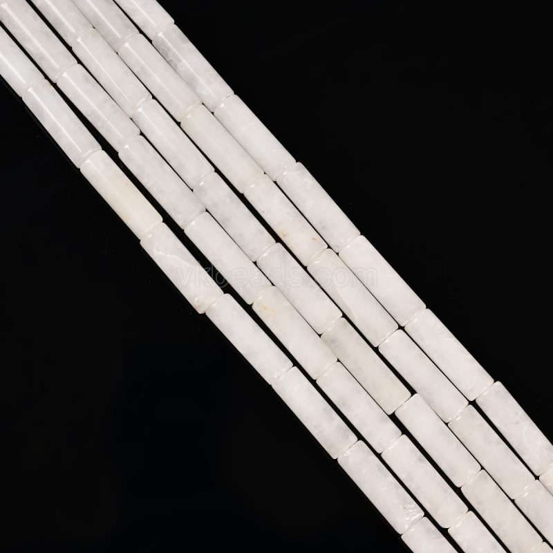 White Jade Tubes, Approx 4x13mm, 38cm/strand