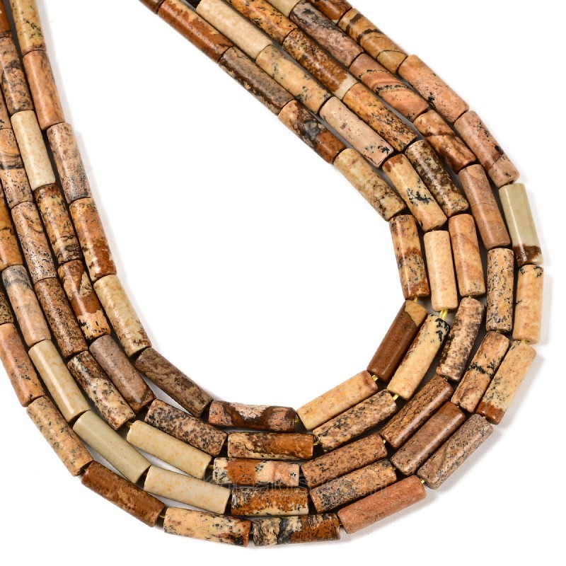 Picture Jasper Tubes, Approx 4x13mm, 38cm/strand