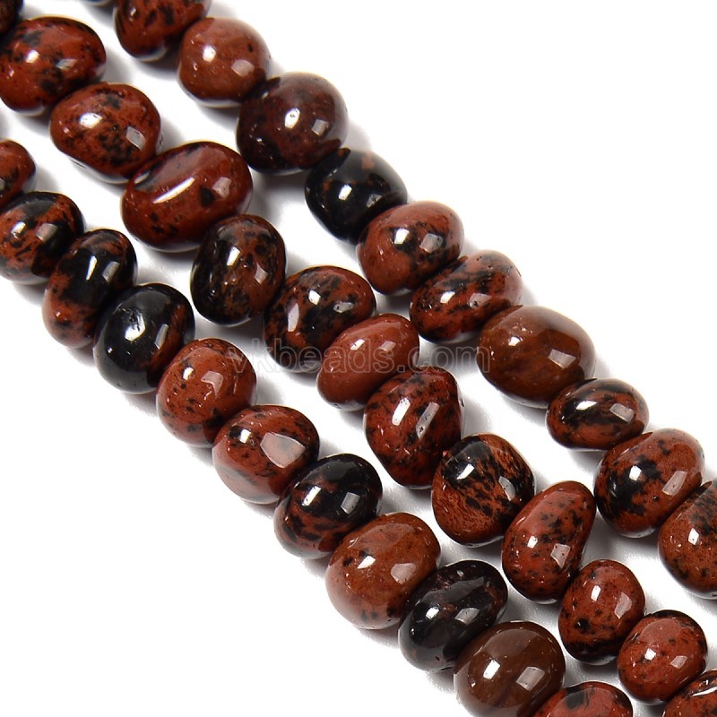 Mahogany Obsidian Nuggets, Approx 6-8mm~8-10mm, 38cm/strand
