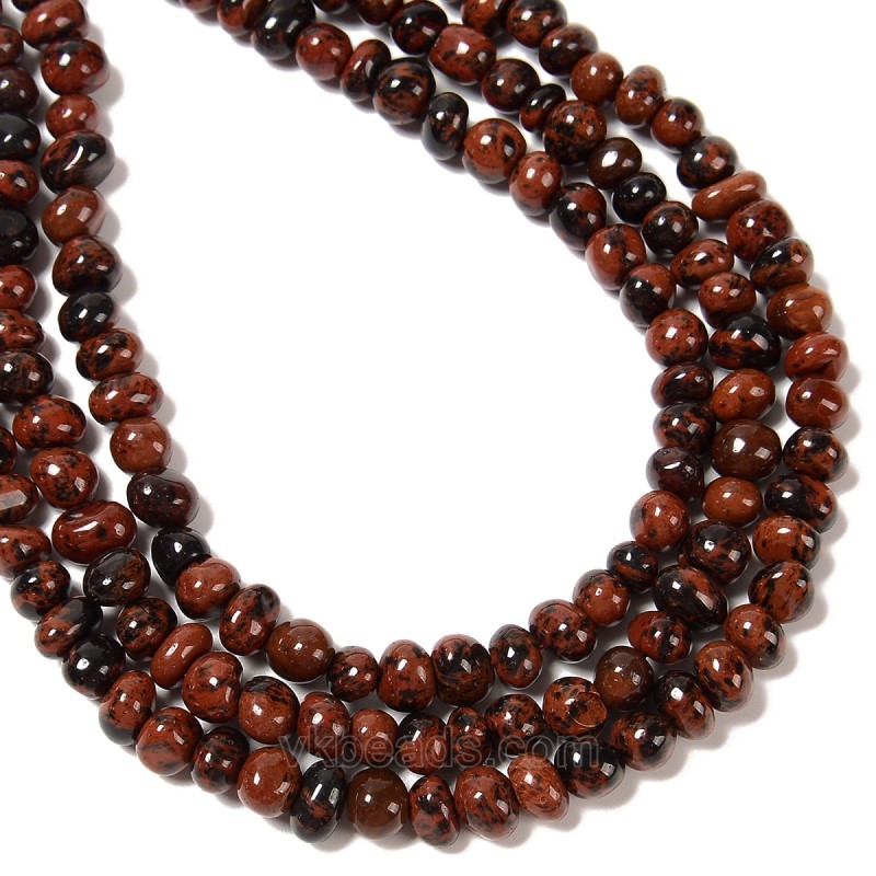 Mahogany Obsidian Nuggets, Approx 6-8mm~8-10mm, 38cm/strand