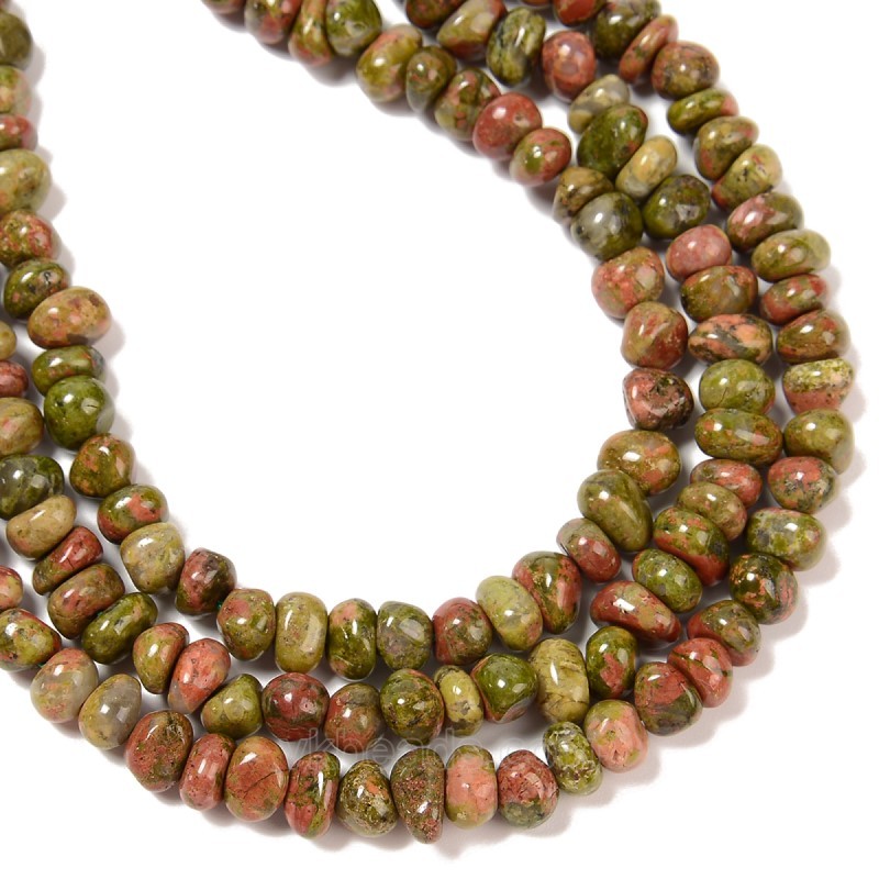 Unakite Nuggets, Approx 6-8mm~8-10mm, 38cm/strand