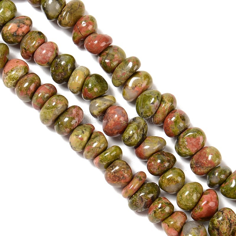 Unakite Nuggets, Approx 6-8mm~8-10mm, 38cm/strand