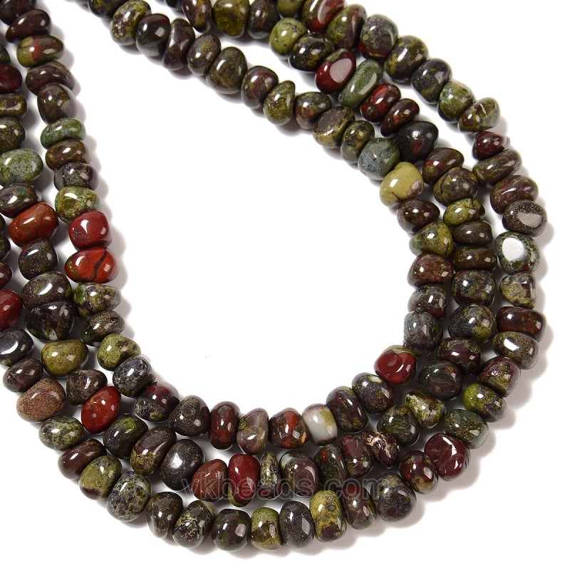 Bloodstone Nuggets, Approx 6-8mm~8-10mm, 38cm/strand