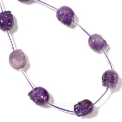 Amethyst Through-drilled Skulls, Approx 8x10mm, 12pcs/strand