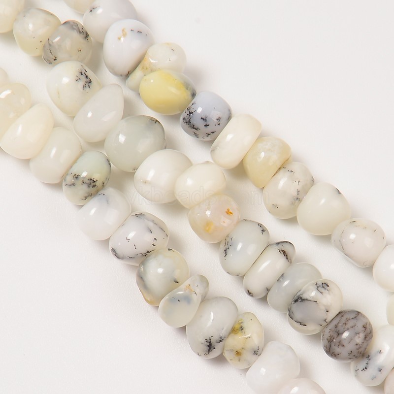 White Opal Nuggets, Approx 6-8mm~8-10mm, 38cm/strand