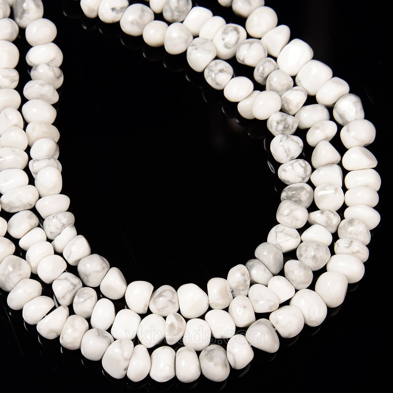 Howlite Nuggets, Approx 6-8mm~8-10mm, 38cm/strand