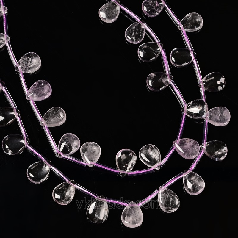Light Color Amethyst Smooth Top-drilled Drops, Approx 10x14mm, 38cm/strand