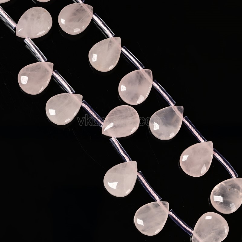 Rose Quartz Smooth Top-drilled Drops, Approx 10x14mm, 38cm/strand