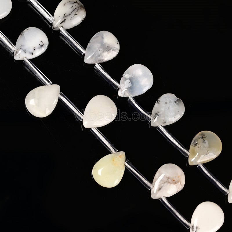 White Opal Smooth Top-drilled Drops, Approx 10x14mm, 38cm/strand