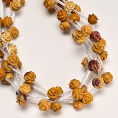 Mookaite Carved Rose Flowers, Approx 8-12mm, 15pcs/strand