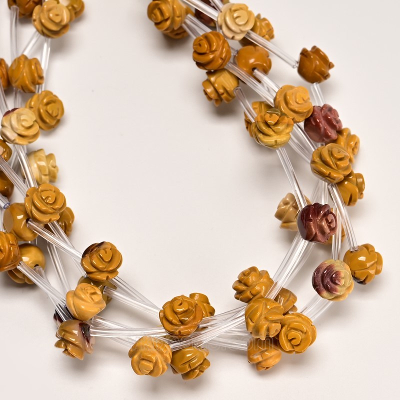 Mookaite Carved Rose Flowers, Approx 8-12mm, 15pcs/strand