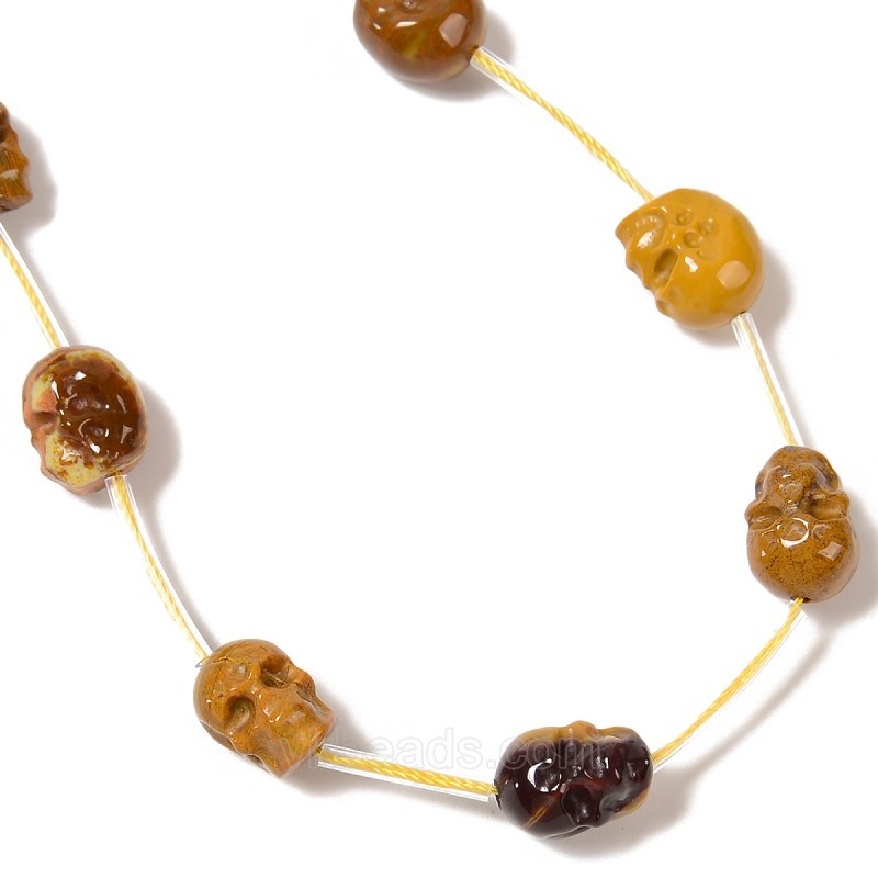 Mookaite Through-drilled Skulls, Approx 8x10mm, 12pcs/strand