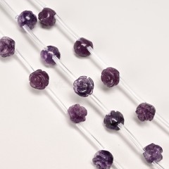 Phosphosiderite Carved Rose Flowers, Approx 8-12mm, 15pcs/strand