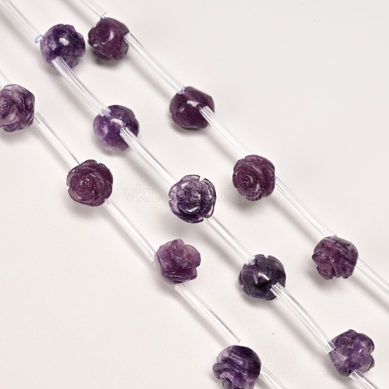 Phosphosiderite Carved Rose Flowers, Approx 8-12mm, 15pcs/strand