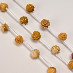 Mookaite Carved Rose Flowers, Approx 8-12mm, 15pcs/strand