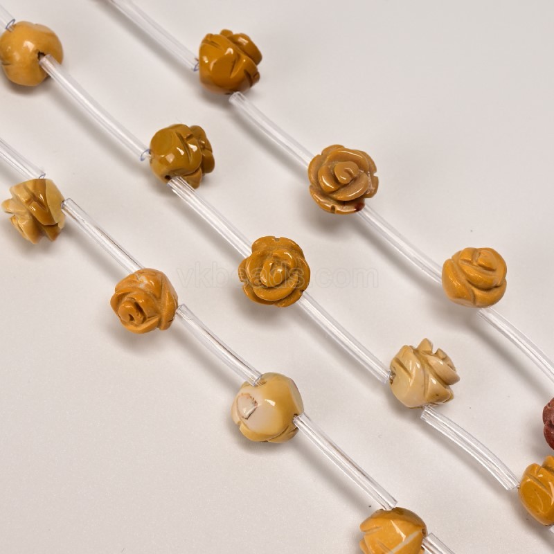 Mookaite Carved Rose Flowers, Approx 8-12mm, 15pcs/strand