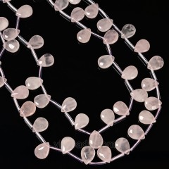 Rose Quartz Smooth Top-drilled Drops, Approx 10x14mm, 38cm/strand