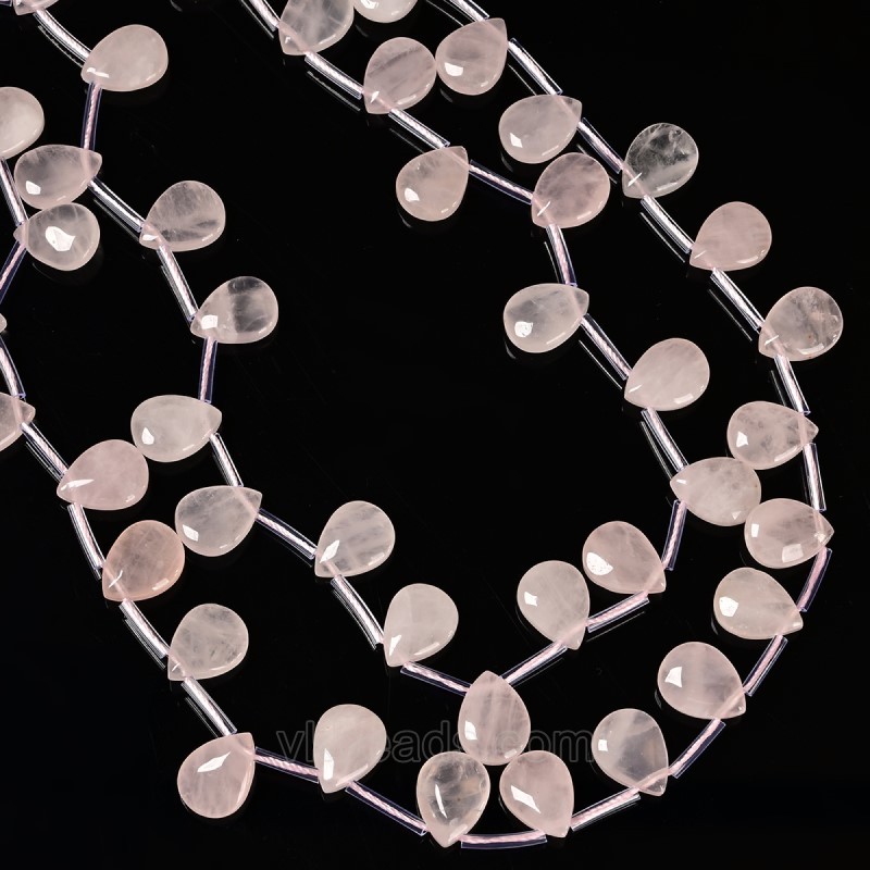 Rose Quartz Smooth Top-drilled Drops, Approx 10x14mm, 38cm/strand