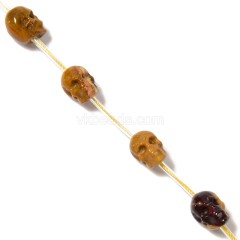Mookaite Through-drilled Skulls, Approx 8x10mm, 12pcs/strand
