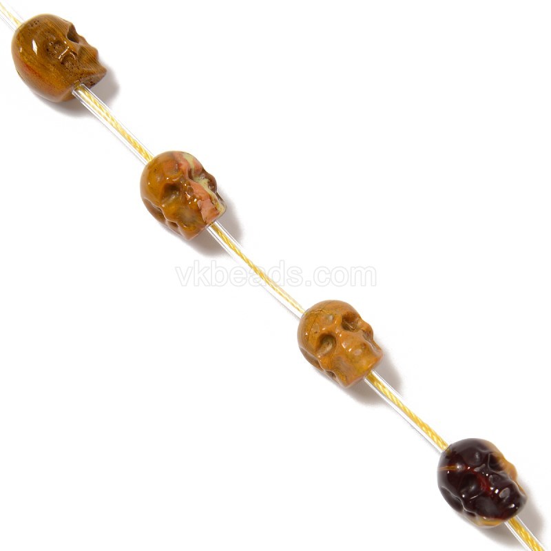 Mookaite Through-drilled Skulls, Approx 8x10mm, 12pcs/strand