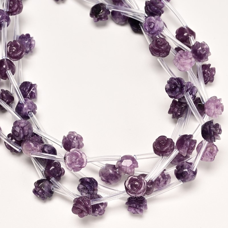 Phosphosiderite Carved Rose Flowers, Approx 8-12mm, 15pcs/strand