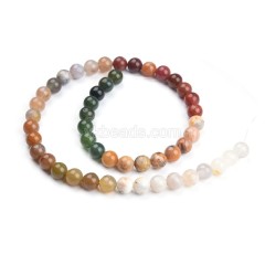 Multicolor Indian Agate/Fancy Jasper Smooth Rounds, Approx 4-10mm, 38cm/strand