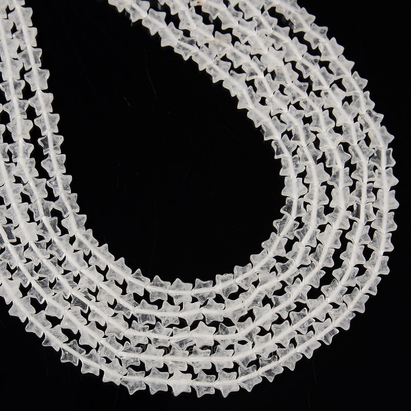 Clear Quartz Flat Stars, Approx 6mm, 38cm/strand