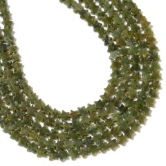 Olive Jade Flat Stars, Approx 6mm, 38cm/strand