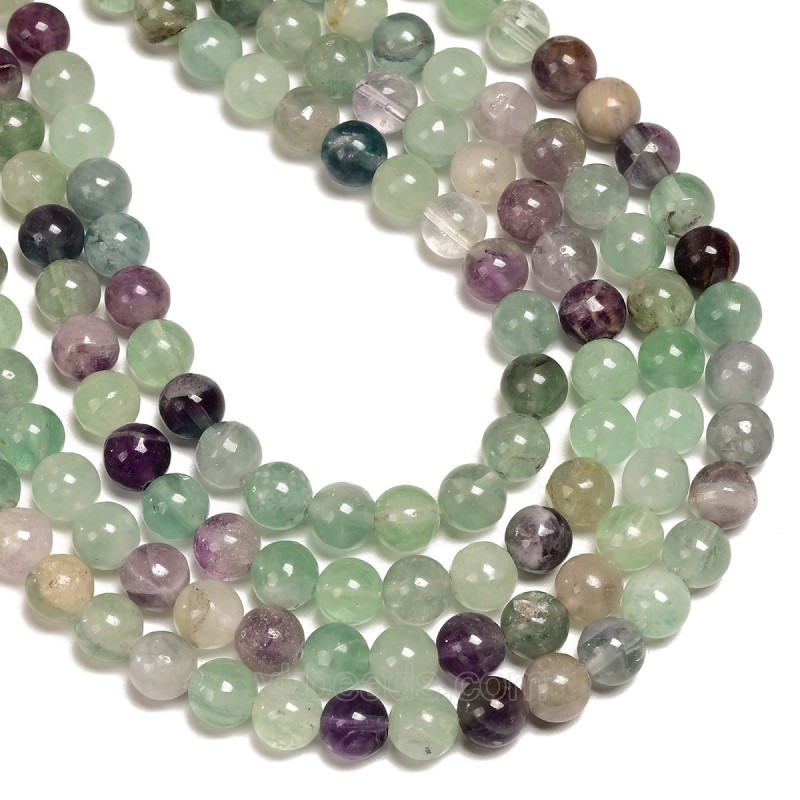 Green Feather Fluorite Smooth Rounds, Approx 6-8mm, 38cm/strand