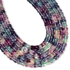 Multicolor Fluorite Bamboo Joint Shape, Approx 6x10-7x11mm, 38cm/strand