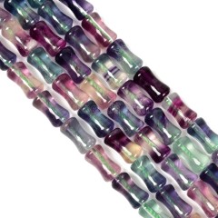 Multicolor Fluorite Bamboo Joint Shape, Approx 6x10-7x11mm, 38cm/strand